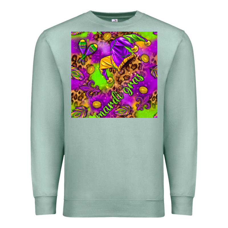 Mardi Gras And Jester Hat Seamless Pattern Premium Sweatshirt by HowdyJamesFarm | Teevron