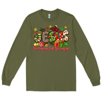 Army Green jesus the reason for the season Long Sleeve Tee - MaliasSmallBusiness