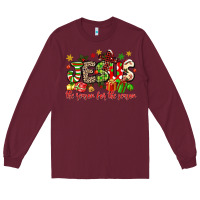 Burgundy jesus the reason for the season Long Sleeve Tee - MaliasSmallBusiness