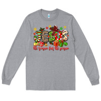 Heather Grey jesus the reason for the season Long Sleeve Tee - MaliasSmallBusiness