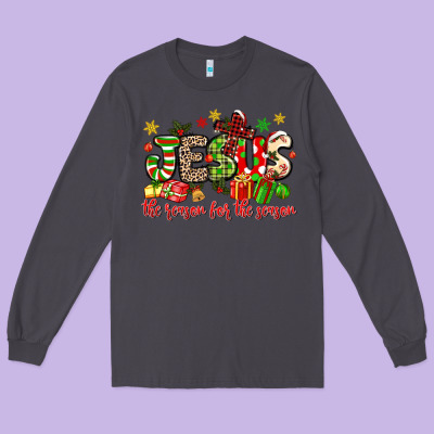 Jesus The Reason For The Season Long Sleeve Tee Designed By Maliassmallbusiness