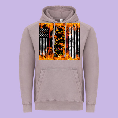 Western Firefighter Dad Vintage Hoodie Designed By Lillyallendesigns