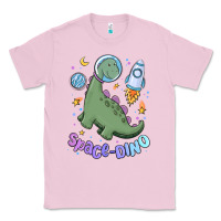 Bubblegum Pink space dino Classic Tee - MaliasSmallBusiness