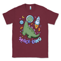 Burgundy space dino Classic Tee - MaliasSmallBusiness