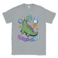 Heather Grey space dino Classic Tee - MaliasSmallBusiness