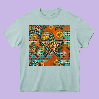 Western Stars Seamless Pattern Heavy Core Tee Designed By Hra Design Shop