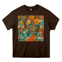 Chocolate Brown western stars seamless pattern Heavy Core Tee - HRA Design Shop