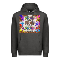 Charcoal Heather pray on it pray over it pray through it Premium Hoodie - TumblerDesignByShophia