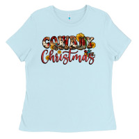 Baby Blue cowboy christmas Ladies Tee - FaDigitalArtStudio