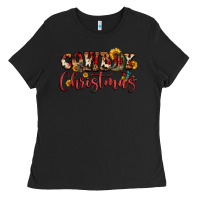 Black cowboy christmas Ladies Tee - FaDigitalArtStudio