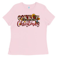 Bubblegum Pink cowboy christmas Ladies Tee - FaDigitalArtStudio