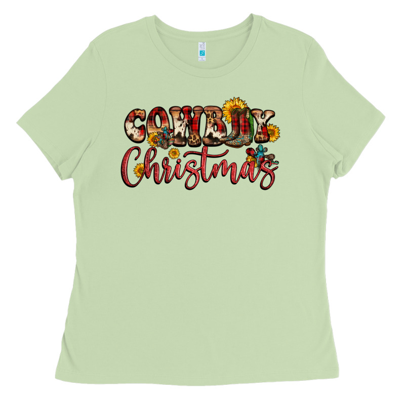 Cowboy Christmas Ladies Tee by FaDigitalArtStudio | Teevron