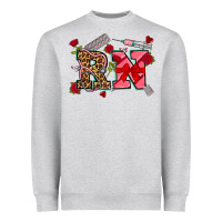 Heather Grey valentines day rn Heavyweight Sweatshirt - NancyCooperArtShop