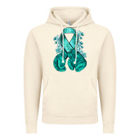 Vintage Artic teal ribbon with boxing gloves Vintage Hoodie - NancyCooperArtShop