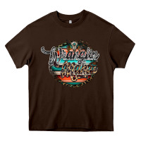 Chocolate Brown wranglinn mama Heavy Core Tee - RacoonDesign