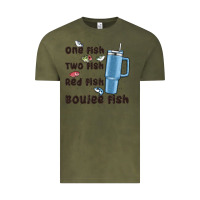 Vintage Olive one fish two fish red fish boujee fish Vintage Tee - MaliasSmallBusiness