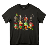 Asphalt christmas skeleton coffee cups Heavy Core Tee - FaDigitalArtStudio