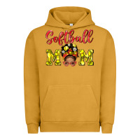Pigment Peanut Butter softball mom  and afro messybun mom bbs Urban Hoodie - BundleAndBundleShop