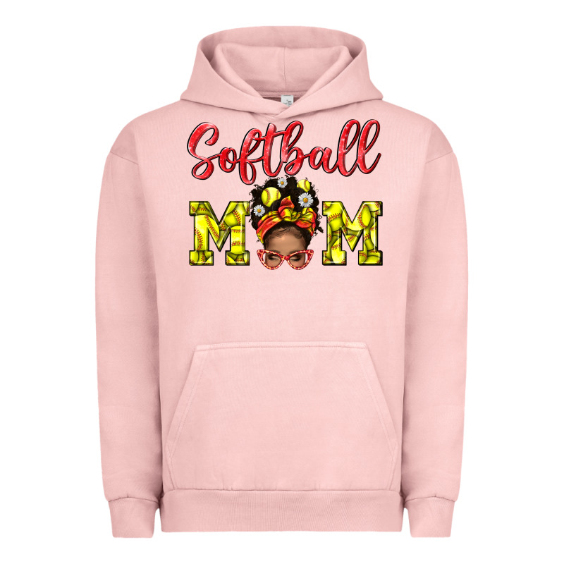 Softball Mom  And Afro Messybun Mom Bbs Urban Hoodie by BundleAndBundleShop | Teevron