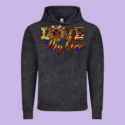 Love My Hero Firefighter Vintage Hoodie Designed By Lillyallendesigns