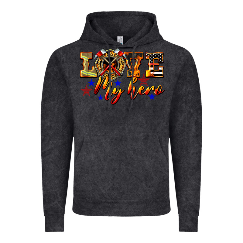 Love My Hero Firefighter Vintage Hoodie by LillyAllenDesigns | Teevron