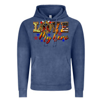 Vintage Denim Love My Hero Firefighter Vintage Hoodie - LillyAllenDesigns