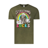 Vintage Olive everything sucks Vintage Tee - MaliasSmallBusiness