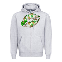Heather Grey St. Patricks Day White Lips Zipper Hoodie - Bettercallsaul