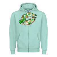 Seafoam St. Patricks Day White Lips Zipper Hoodie - Bettercallsaul