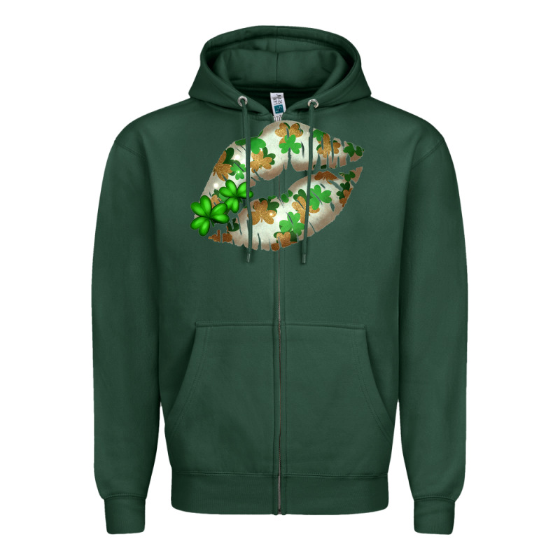 St. Patricks Day White Lips Zipper Hoodie by Bettercallsaul | Teevron