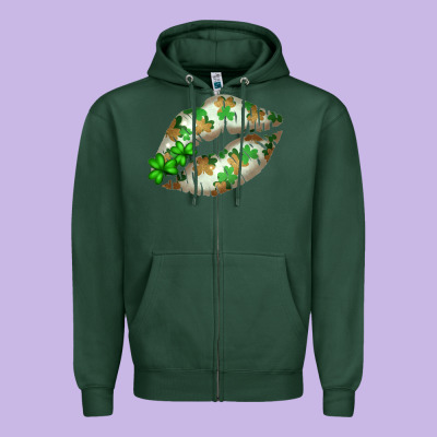 St. Patricks Day White Lips Zipper Hoodie Designed By Bettercallsaul
