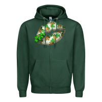 Sports Green St. Patricks Day White Lips Zipper Hoodie - Bettercallsaul