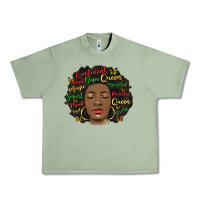 Oil Green afro diva Urban Heavy Tee - MaliasSmallBusiness