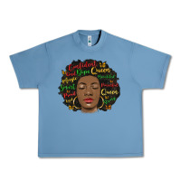 Pebble Blue afro diva Urban Heavy Tee - MaliasSmallBusiness