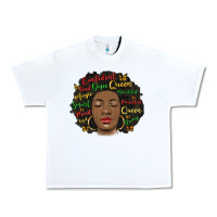 White afro diva Urban Heavy Tee - MaliasSmallBusiness