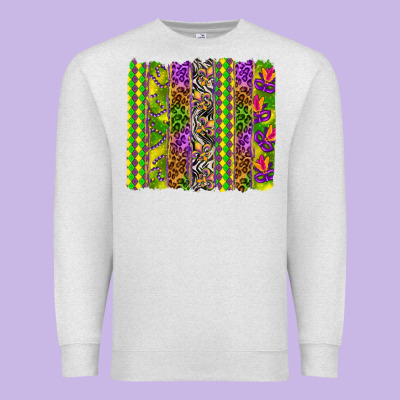 Mardi Gras Brushstroke Premium Sweatshirt Designed By Howdyjamesfarm