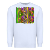 White Mardi Gras brushstroke Premium Sweatshirt - HowdyJamesFarm