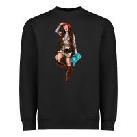 Black western cowgirl Heavyweight Sweatshirt - NancyCooperArtShop