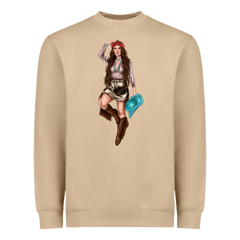 Western Cowgirl Heavyweight Sweatshirt by NancyCooperArtShop | Teevron