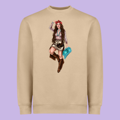 Western Cowgirl Heavyweight Sweatshirt Designed By Nancycooperartshop