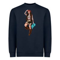 Navy western cowgirl Heavyweight Sweatshirt - NancyCooperArtShop