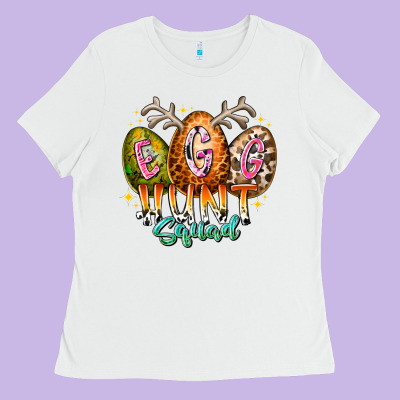 Egg Hunt Squad Ladies Tee Designed By Racoondesign