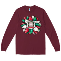 Burgundy sunflower i̇talian flag Long Sleeve Tee - JahusDesignShop