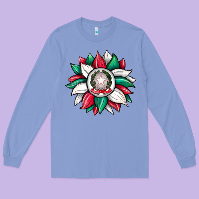 Sunflower İtalian Flag Long Sleeve Tee Designed By Jahusdesignshop