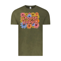 Vintage Olive choose happy Vintage Tee - MaliasSmallBusiness