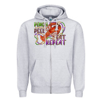 Heather Grey pinch peel eat repeat crawfish Zipper Hoodie - RanaPortraitStore