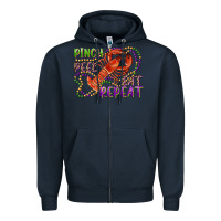 Navy pinch peel eat repeat crawfish Zipper Hoodie - RanaPortraitStore