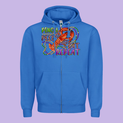 Pinch Peel Eat Repeat Crawfish Zipper Hoodie Designed By Ranaportraitstore