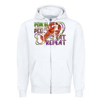 White pinch peel eat repeat crawfish Zipper Hoodie - RanaPortraitStore