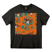 Asphalt western cross and bull skull seamless pattern Heavy Core Tee - HRA Design Shop